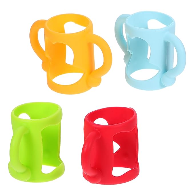 Silicone Baby Handles 4-Pack Ergonomic Non-Slip Grip for Easy Holding Compatible with Most Feeding Bottles Comfortable