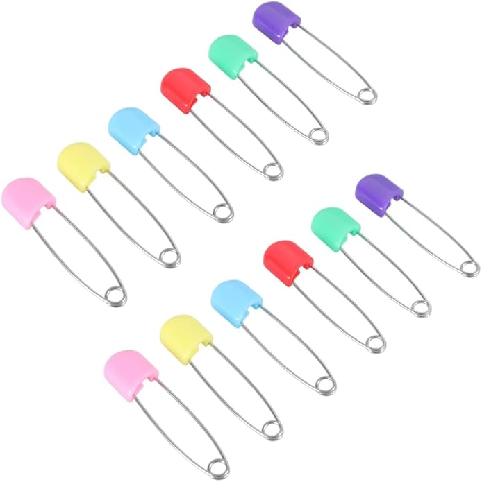 12 pcs Colors Locking Baby Cloth Nappy Diaper Craft Pins