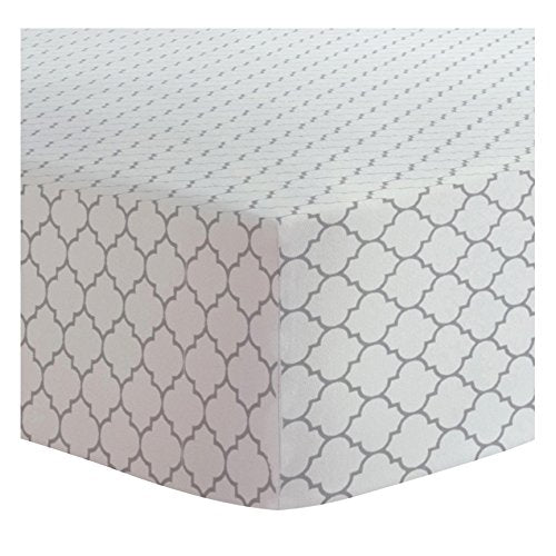 Kushies Change Pad Fitted Sheet Terry, White/Grey Ornament