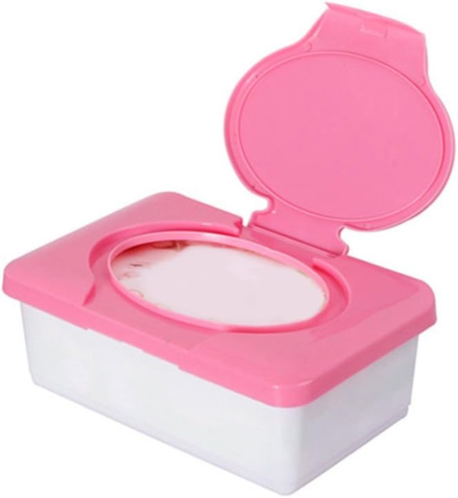 Afco Wet Tissue Storage Box Plastic Case Car Office Wipes Holder with Buckle Lid Blue