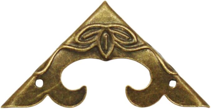 20 PCS Bronze Corner Protectors Vintage Safety Guards Decorative Metal Covers Right Angle Bracket for Jewelry Case Wooden Box Crafting Chest Table Furniture Edge (Side Length:1-1/4")
