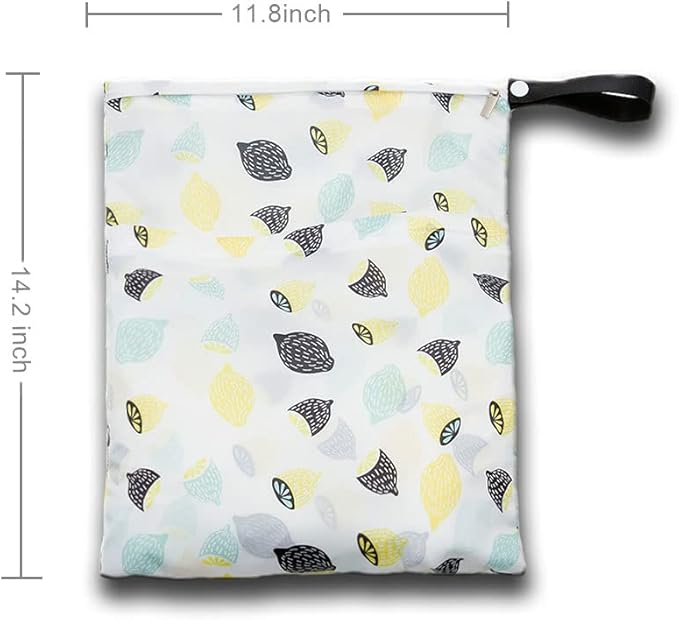 2-in-1 Waterproof Wet Dry Bag with Dual Zipper Compartments | Reusable Hanging Organizer for Cloth Diapers, Swimsuits, Gym Clothes, Pump Parts & Rain Gear