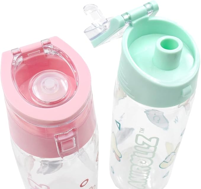 Anirollz Cute Animal Character Clear Plastic 24oz. Water Bottle Tumbler w/Convenient Carrying Handle (Mint)