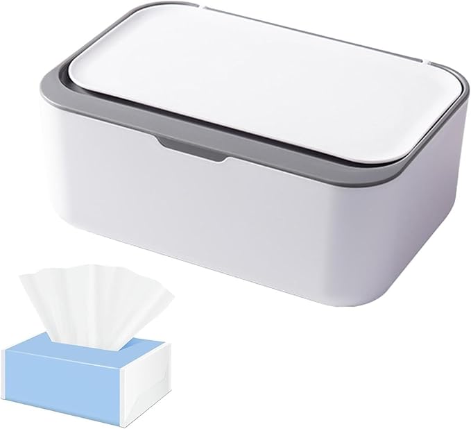 Refillable Wet Wipes Dispenser For Babies & Adults – One-Handed Operation, Freshness-Locking Design, Wet Toilet Paper Box For Home, Office, Kitchen & Bathroom(Gray)
