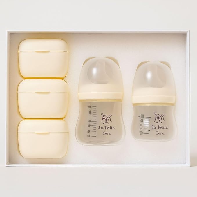 Glass Baby Bottles Anti Colic Set 2 Pack 3oz and 6oz BPA Free Heat Resistant Borosilicate Glass with 3 Silicone Nipples Wide Neck Gift Box Baby Shower Easy to Sterilize for Newborn 0-9 Months