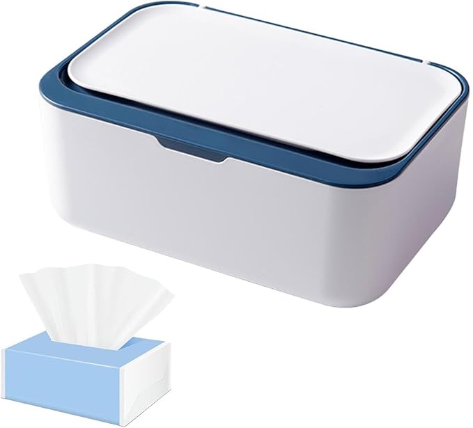 Refillable Wet Wipes Dispenser For Babies & Adults – One-Handed Operation, Freshness-Locking Design, Wet Toilet Paper Box For Home, Office, Kitchen & Bathroom(Blue)