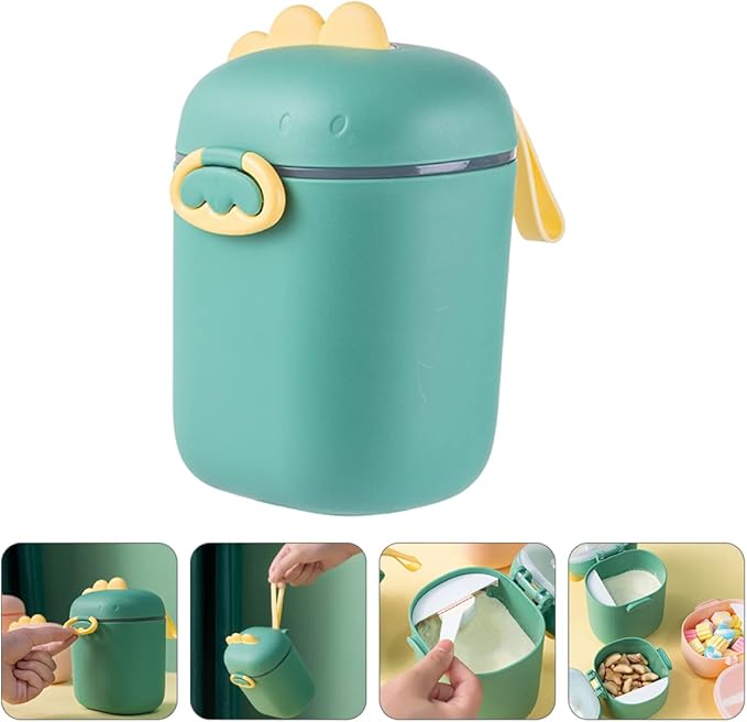 Toddmomy Formula Dispenser Milk Powder Storage Box Portable 3-Compartment Moisture-Proof Baby Food Container for Travel Home 6.29X4.13X3.34In