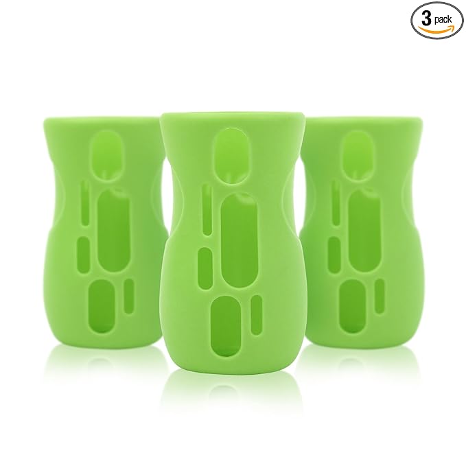 Olababy Silicone Sleeve for Avent Natural Glass Bottles (Pack of 3) (8 oz, Green)