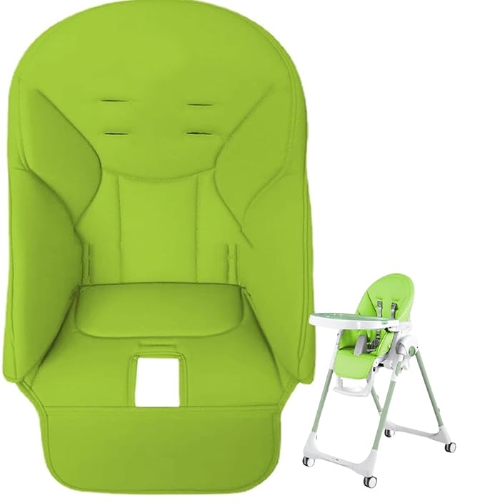 Baby High Chair Cover Replacement | PU Leather Dining Chair Cover with Soft Cushion Seat, Easy to Install High Chair Covers for Baby and Toddler, High Chair Cover Replacement (Green)