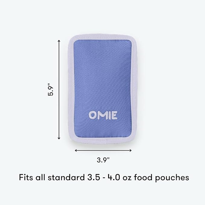 Omie OmieChill | Travel Food Pouch Cooler | Fits Standard 3.5-4 oz Food Pouches | 100% Nylon Sleeve with Freezable Pack (Purple)