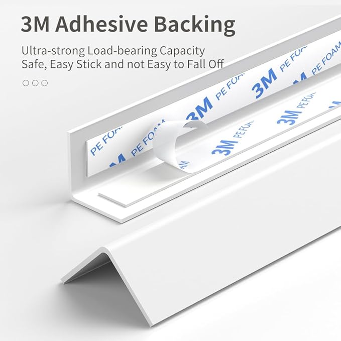 6 Pack Baby Corner Guards, White Self-Adhesive Edge Protectors for Furniture, Tables & Walls, Child Safety Bumpers for Baby Proofing
