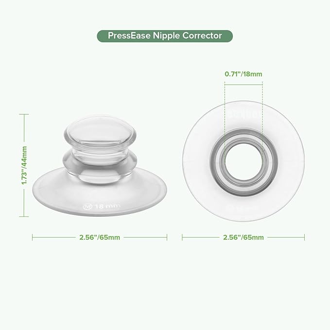 haakaa Silicone Nipple Correctors for Flat, Short or Inverted Nipples, Inverted Nipple Corrector for Breastfeeding with Storage Case, M