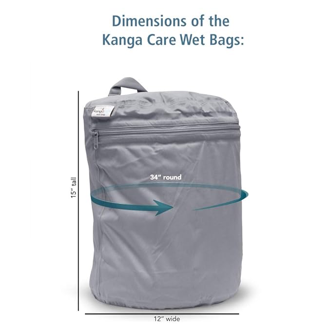 Kanga Care Wet Bag Seam Sealed Waterproof 3D Dimensional for Baby Cloth Diapers, Travel, Beach, Pool, Gym, Swim | Billy