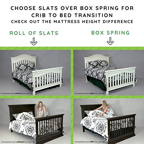 Full-Size Conversion Kit Bed Rails for Young America Convertible Cribs - Solid Wood Rail - Toddler and Adult Bed Rail for Full-Size Beds - Essential Nursery & Baby Furniture (White)