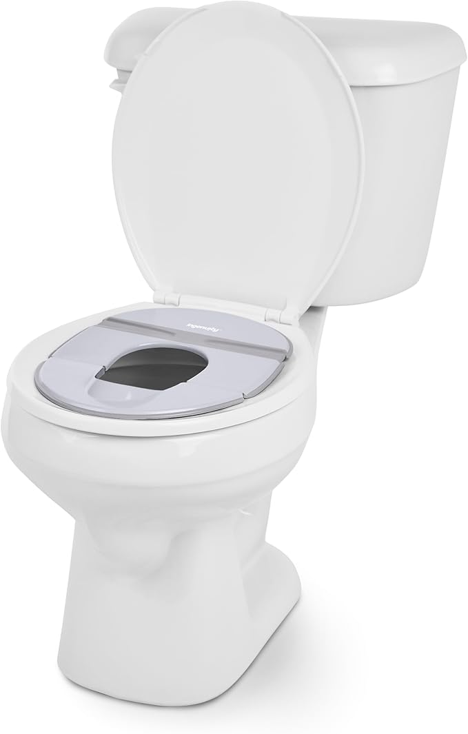 Ingenuity Foldaway Travel Potty Training Seat with Storage Bag, Folding & Portable Toddler Potty Seat, Easy One-Handed Open, Non-Slip Grip