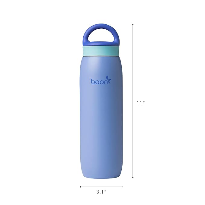 Boon Frosh Portable Breast Milk Chiller - Stainless Steel Cooler and Storage Container - Blue - Keeps Milk Cold for up to 17 Hours*