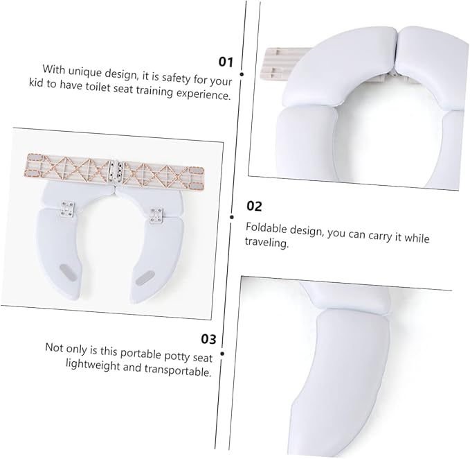 Toddmomy 1pc Toilet Mat Portable Folding Toilet Portable Seat Travel Toilet Seat Covers Padded Toilet Cover Travel Potty Liners Toddler Potty Toilet Trainer Ring Baby Seat Ring Seat Washer