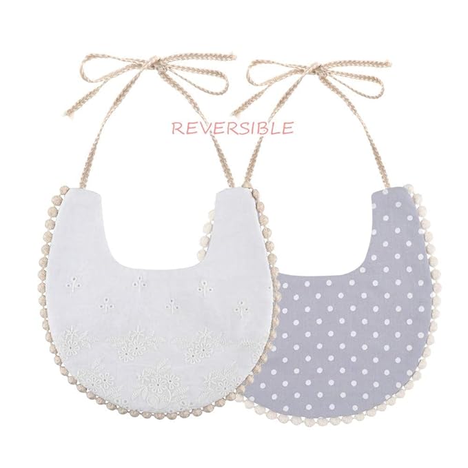 Baby Bib For Girls,Reversible Waterproof Handmade Natural Cotton Baby Drool Bib 0-12 months 4 Pack (floral mult-7, 0-12)