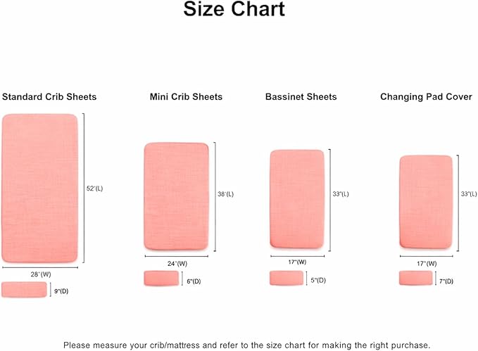 2 Pack Blush Muslin Crib Sheets for Boys & Girl- Neutral Breathable Cotton Crib Mattress Sheets Fitted for Standard 28"x 52"- Nursery Décor No Slip Crib Bed Sheets