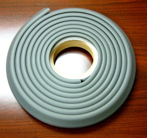Cardinal Gates EC Edge Cushion for Baby Proofing - Edge Corner Protector Soft Foam Strip for Baby Safety – Guard Against Child Injury on Desk, Table, Bed - 12 Feet of Padding - Made in USA – Gray