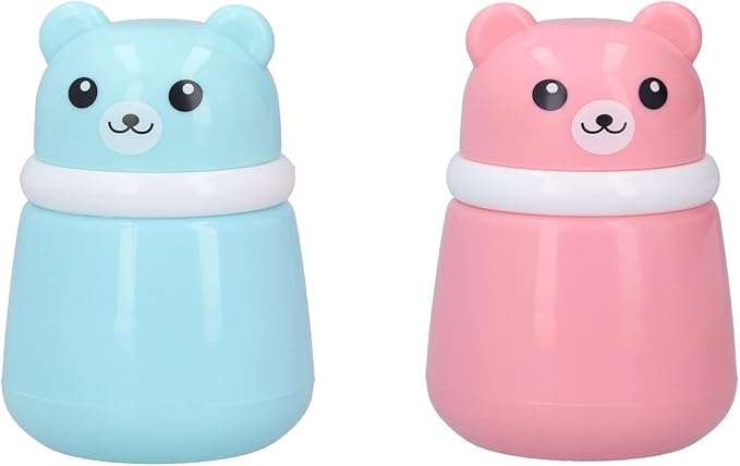 Body Powder Container, Fine Powder Cartoon Bear Powder Puff Box 2 Pcs No Irritation Durable for Adult for Travel for Children for Home(Bear Puff Empty Box)