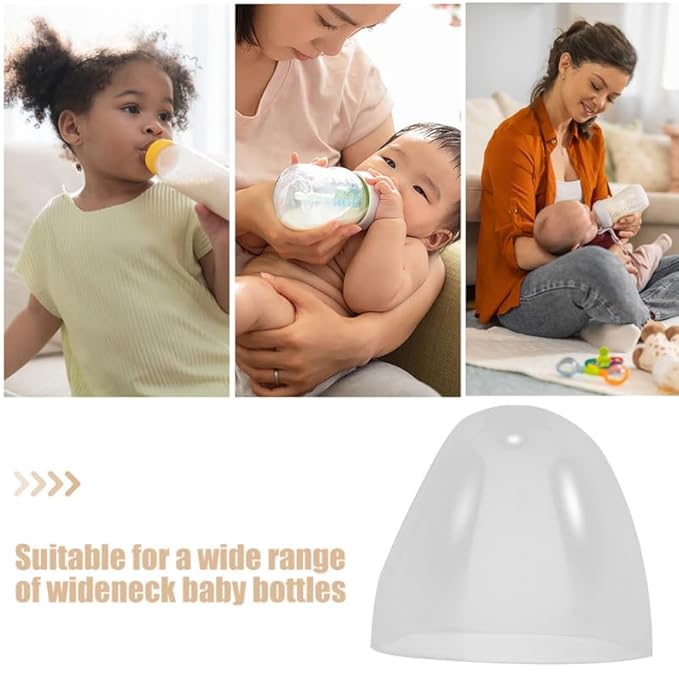 Totority Universal Wide Neck Baby Bottle Caps Replacement Parts 4-Pack Plastic Lids for Secure Fit and Easy Open Compatible with Oversized Feeding Bottles