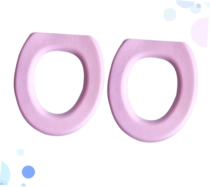 Holibanna 2Pcs Toilet Seat Cover Thicken Eva Mat Practical for Bathroom Soft and Comfortable for Home Use Pink