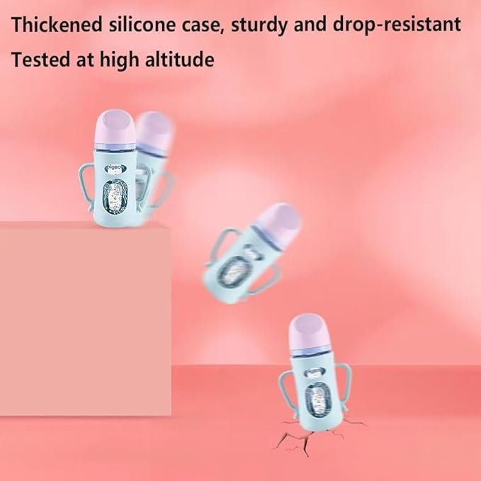 For Pigeon Glass Baby Bottle Silicone Holder, compatible with 8.1 oz, designed exclusively for glass baby bottles. (8.1oz) 3pcs