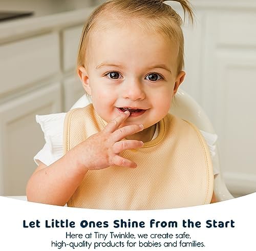 Tiny Twinkle Baby Feeding Bibs - Waterproof and Absorbent Infant Drool and Feeding Baby Bibs