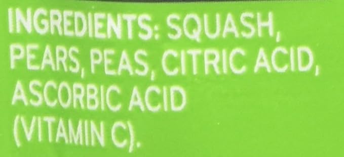 Beech-Nut Baby Food Pouches, Squash Peas Pears Veggie Puree Baby & Toddler Food, 3.5 oz (24 Pack)