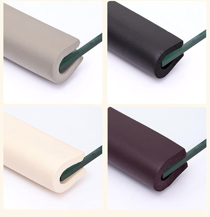 M2cbridge U Shape Extra Thick Furniture Table Edge Protectors Foam 6.5 Ft (Black with 4 Corners)