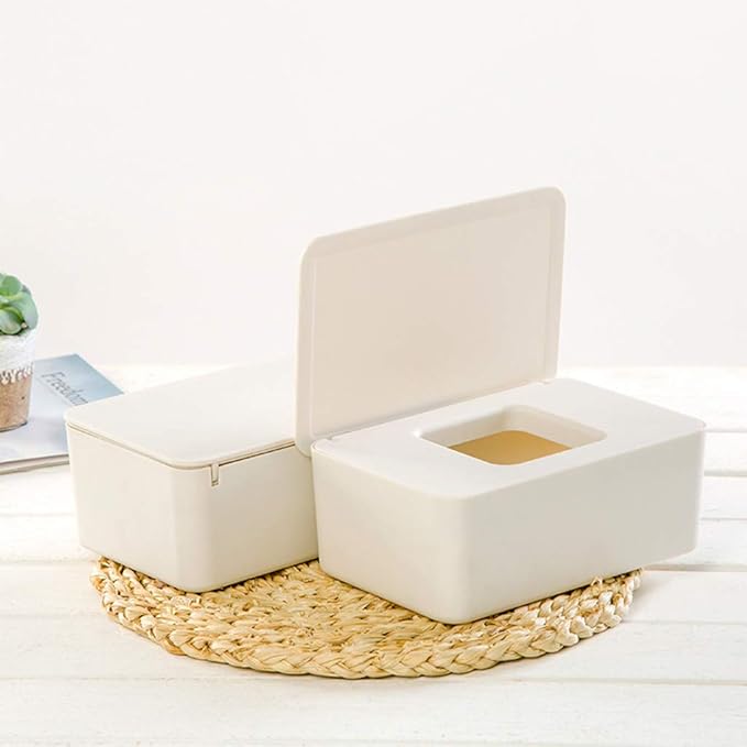 Wipes Holder with Lid, Wet Wipe Dispenser, Tissue Box Case for Home Stores