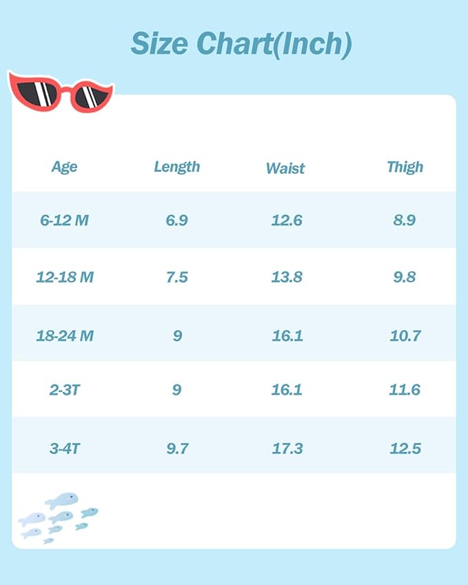 babygoal Reusable Swim Diaper - Waterproof Cloth Swimmers Pants for 12 Months to 18 Months Babies Infants Beach & Pool(Octopus, Turtle, Fish)