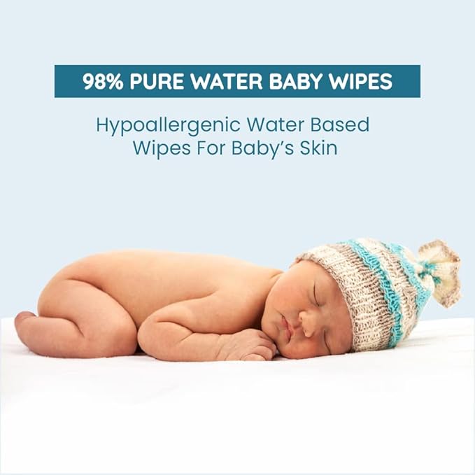 Mother Sparsh Scented Water Cotton Plant Fabric, Biodegradable Wipe (Blue, 15 Wipes) - Pack of 4