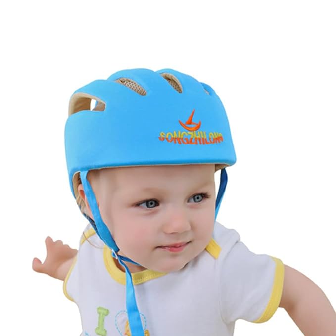 Adjustable Baby Head Protector, Baby Helmets for Crawling Walking Lightweight Safety Baby Helmet Jumping Running Breathable Hat Infant Essentials Toddler Helmets 6-24 Months (Blue)