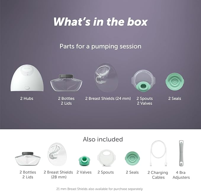 Elvie - Double, Wearable Breast Pump w/App - The Smallest & Quietest - Portable - Hands Free & Discreet - Automated with Four Personalized Settings
