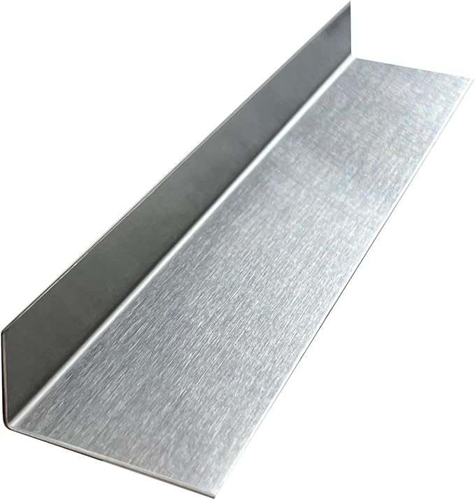 Brushed 304 Stainless Steel Universal Gap Filler Finishing Angle Trim Kit Elements (Inner Finish, 1" x 2" x 48")
