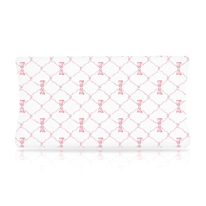 Boyoung Stretchy Changing Pad Cover Ultra Soft Cotton Changing Table Sheets Baby Diaper Changing Pad Cover Sheets for Girls Boys Fit 32""/34'' x 16""Pad, Purple Flower