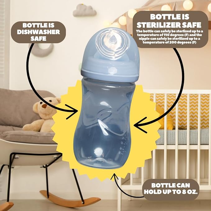 Funny Baby Bottle Koozie – Hard Seltzer/Beer Parody Baby Bottle Sleeve – Hilarious Baby Shower Gag Gift & New Dad Gift (2 Premium Designed Neoprene Coozies + BPA/Lead/Phthalate Free Bottle Included)