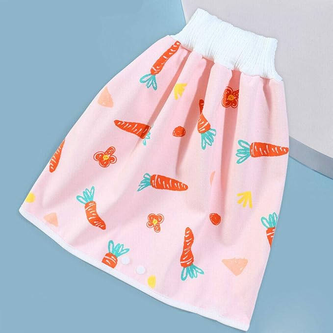 Magik Waterproof Cotton Training Pants Cloth Diaper Skirts Baby Toddler Night Time Sleeping Potty Training (Carrot, L for 4-8T)