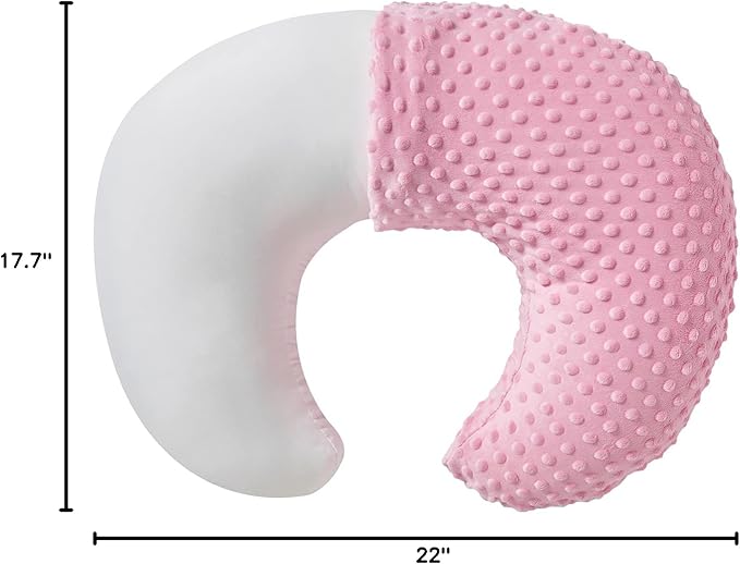 Nursing Pillow and Positioner with Cover for Breastfeeding and Bottle Feeding, Propping Baby, Tummy Time, Baby Sitting Support, Awake-Time Support (Candy Pink, 22" x 17.7" x 5.9")