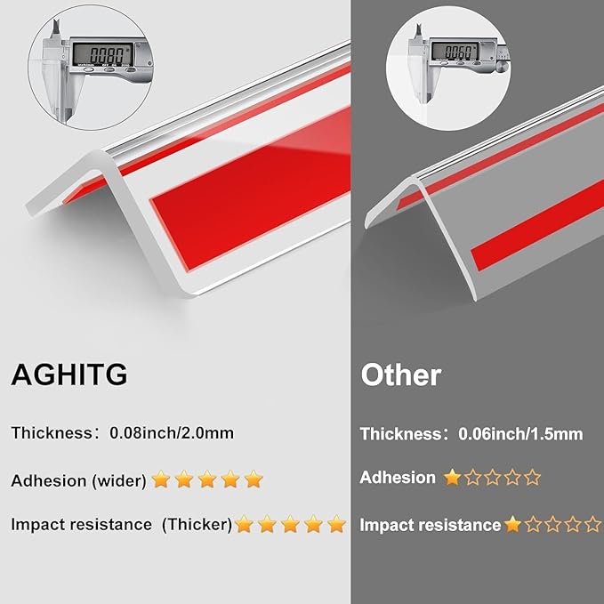 Clear Corner Guards for Walls,59 in(L) X 1-5/8 Inch(W) Wall Corner Protector,Corner Guard for Edge Protect,Plastic Corner Protectors for Walls Prevent Scratch,Easy to Install,4PCS
