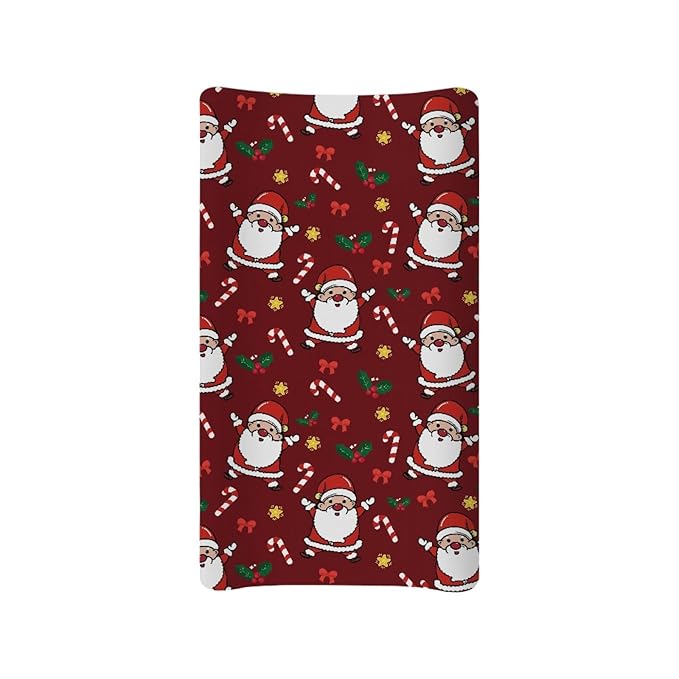 Christmas Santa Claus Changing Pad Cover for Baby Girls Boys Diaper Change Table Sheet Cover Soft Breathable Changing Table Cover Mat Sheet Covers