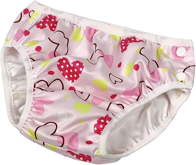 Baby Kids Swim Nappies Cover Diaper Swimming Trunks Middle-Waisted Swimming Training Pants (12-18 Months, Light Pink)