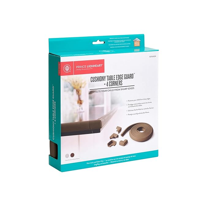 Prince Lionheart Table Edge Guard with 4 Corners, Chocolate Brown