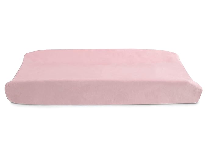 Delta Children Contoured Changing Pad with Plush Cover, Pink