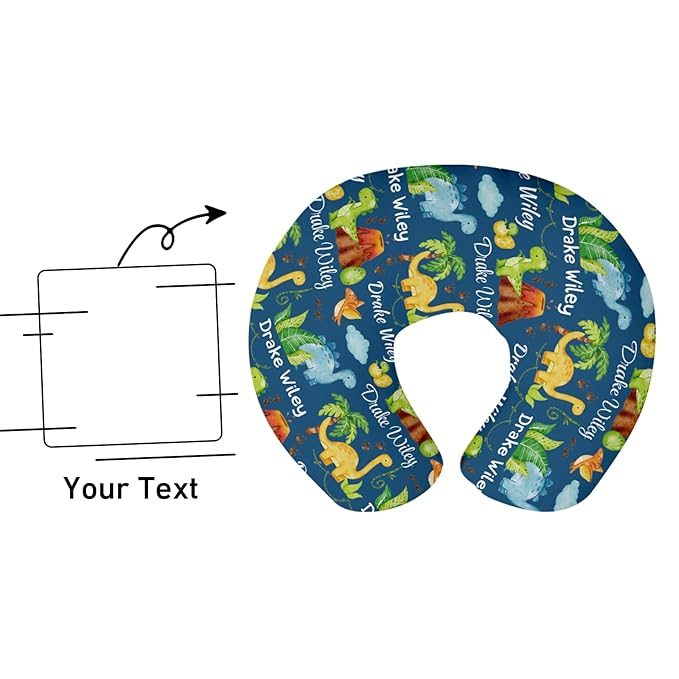 Dyoart Baby Nursing Pillow Cover,Personalized Soft Nursing Covers,Breastfeeding Pillow Slipcover for Bottle Feeding,Custom Gifts for Toddler Infant,Dinosaur(one Size)