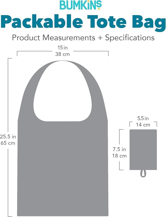 Bumkins Reusable Grocery Shopping Tote Bag for Women, Large Boho Style with Handles, Foldable, Washable, Shoulder Straps