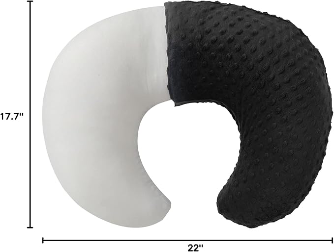 Pillowcase for Nursing Pillow and Positioner for Breastfeeding and Bottle Feeding, Propping Baby, Tummy Time, Baby Sitting Support, Awake-Time Support, Pillow Cover Only (Black)