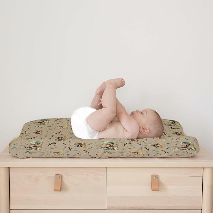 Vintage Deer Hunting Baby Changing Pad Covers for Boy Girl 32''x16'' Turkey Hunting Unisex Fitted Changing Table Sheets Wild Animals Hunter Comfort Soft Breathable Nursery Diaper Change Table Mats